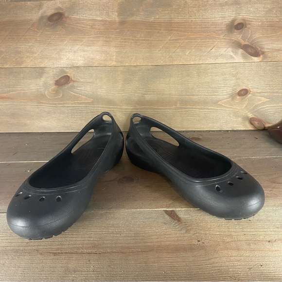 Crocs kadee womens size 8 shoes black rubber slip on comfort flats sandals - Picture 3 of 8